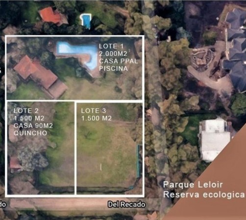 OPORTUNIDAD!LOTE EN EL CORAZON DE LELOIR, 1500M2 CON CASA DE 70M2 AMPLIABLE A 160M2 X USD 60.000 MAS
